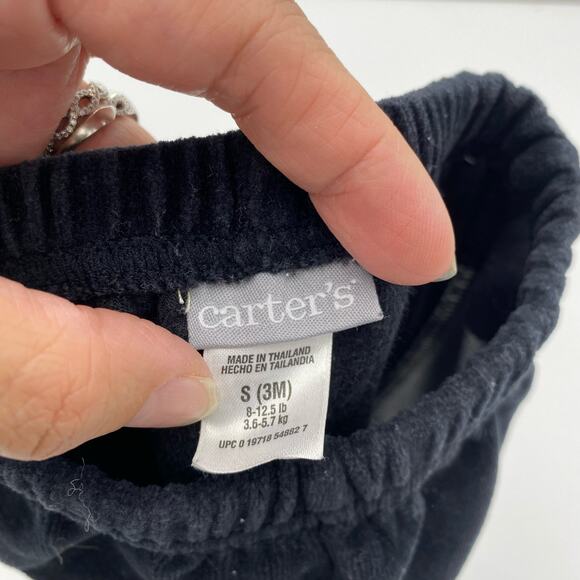 Carter's Girl's Black Velour Candy Corn Trick or Treat Pull On Pants Size 3M - Picture 3 of 4